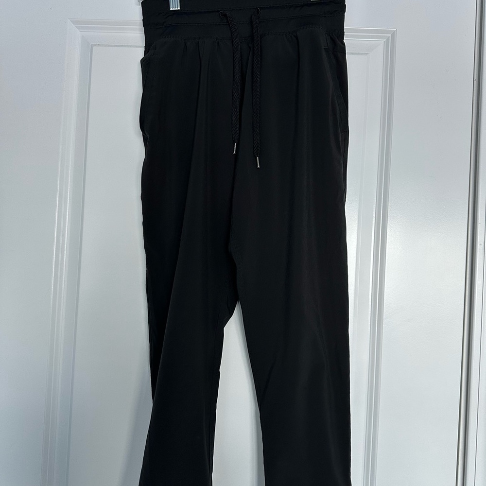 Free Fly Apparel Women’s Black Ankle Cropped Joggers with Wide Elastic Waistband